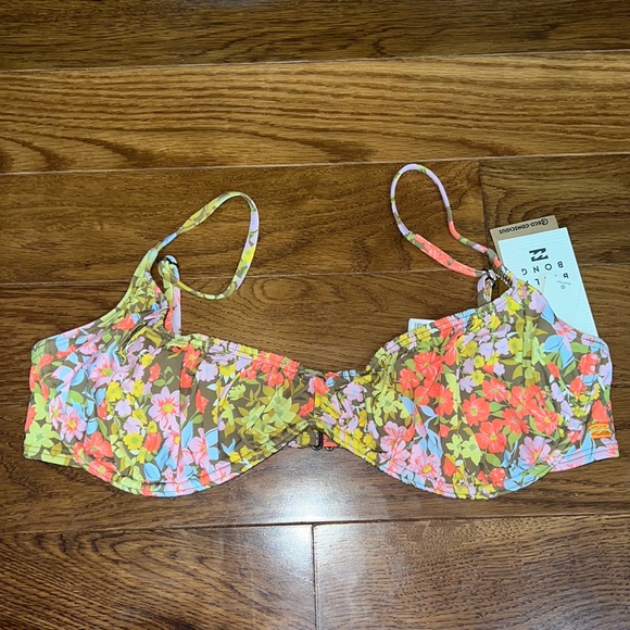 Billabong Bring On The Bliss Bralette Ruched Bikini Top XL - Picture 2 of 6
